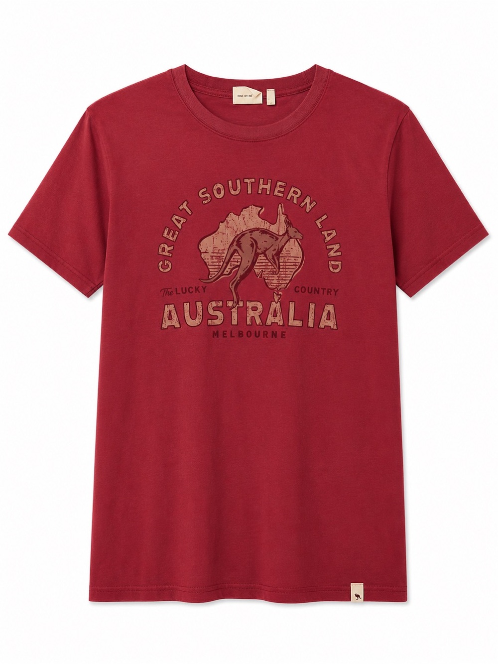 Pacific Creations Australia Kangaroo Graphic T-Shirt Size Small Red Travel Tee